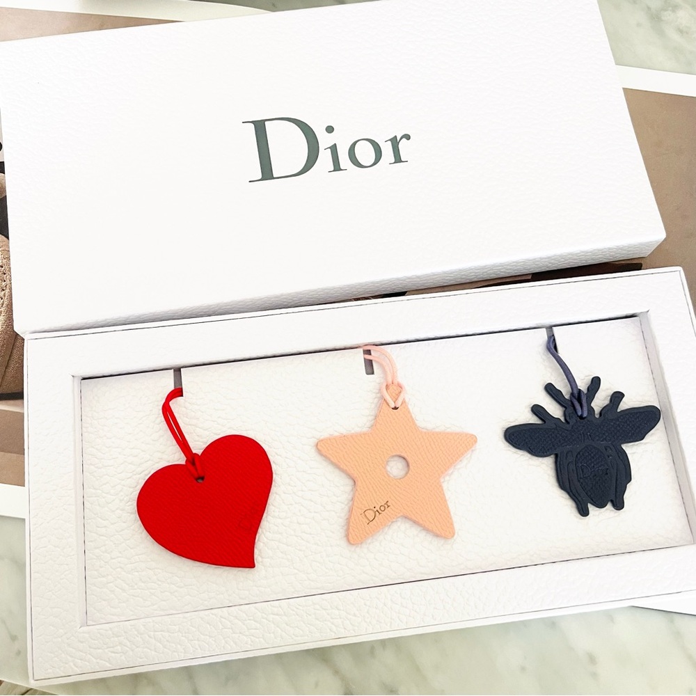 Christian Dior Authentic Bag Charm Strap‎ Set of 3 Made of Leather